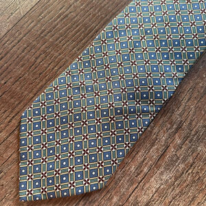 Men's Gentlemens Club Blue Green Patterned Tie